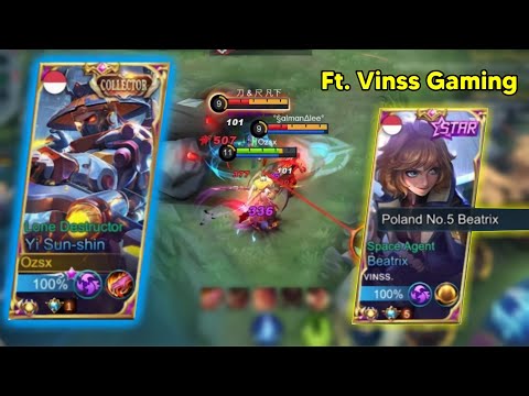 YSS DLYNNN Ft. TOP GLOBAL BEATRIX @vinssbeatrix | COMBO DAMAGE DEALER +1 Chemistry - Mobile Legends