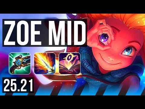 ZOE vs AKALI (MID) | 7 solo kills, Dominating | KR Master | 25.21