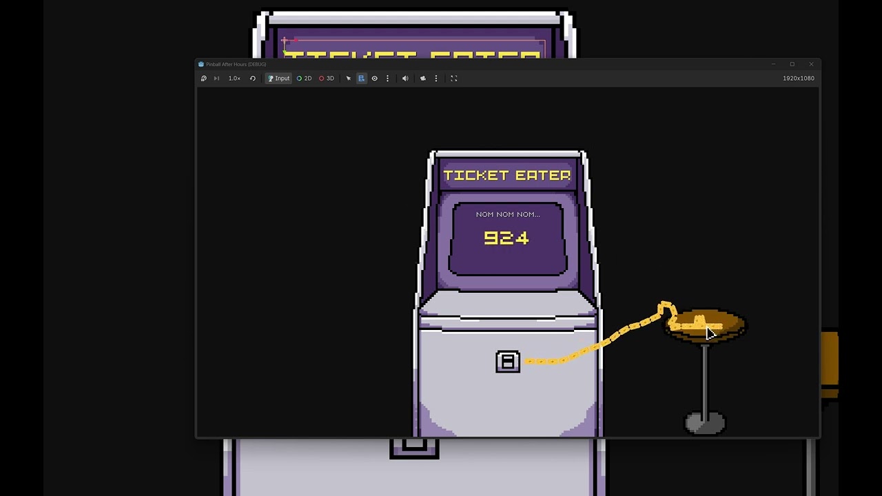 Dev log #9 The Ticket Eater works! #godot #gamedevblog #pinball #arcadegames
