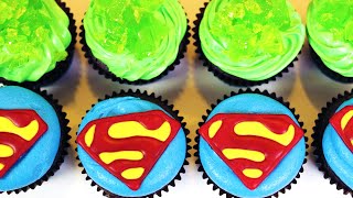 HOW TO MAKE SUPERMAN CUPCAKES - NERDY NUMMIES