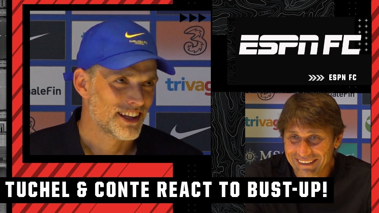 Tuchel and Conte react to their touchline bust-up after Chelsea's draw vs. Spurs | ESPN FC