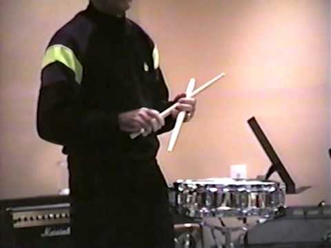 LOUIE BELLSON, drum clinic, 1991  Front row, clear snare drum view
