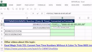 Excel Magic Trick 1076: Convert Date-Time Values to Serial Numbers w TEXT & Custom Number Format
