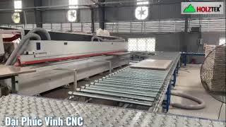 Công nghệ dán cạnh tự động hiện đại nhất 2021 | máy dán chỉ Holztek + chuyền hồi phôi tự động