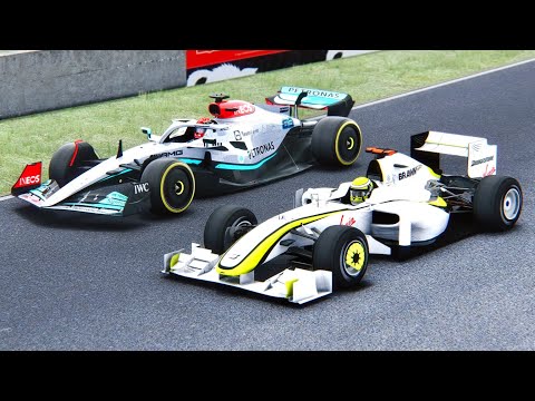 Mercedes F1 2022 W13 vs Brawn GP 2009 Jenson Button at Montreal Canada GP