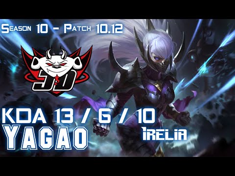 JDG Yagao IRELIA vs KARMA Mid - Patch 10.12 KR Ranked
