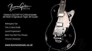 Video thumbnail for Gretsch G5230T N13 Electromatic Jet Nick13 Signature Tiger Jet Guitar by Bonners Guitar Store