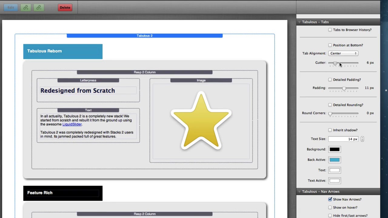 Tabulous 2 Stack for RapidWeaver