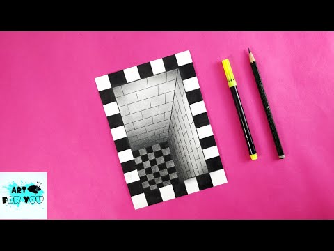 3d illusion art how to draw a hole 3d trick art by art for you