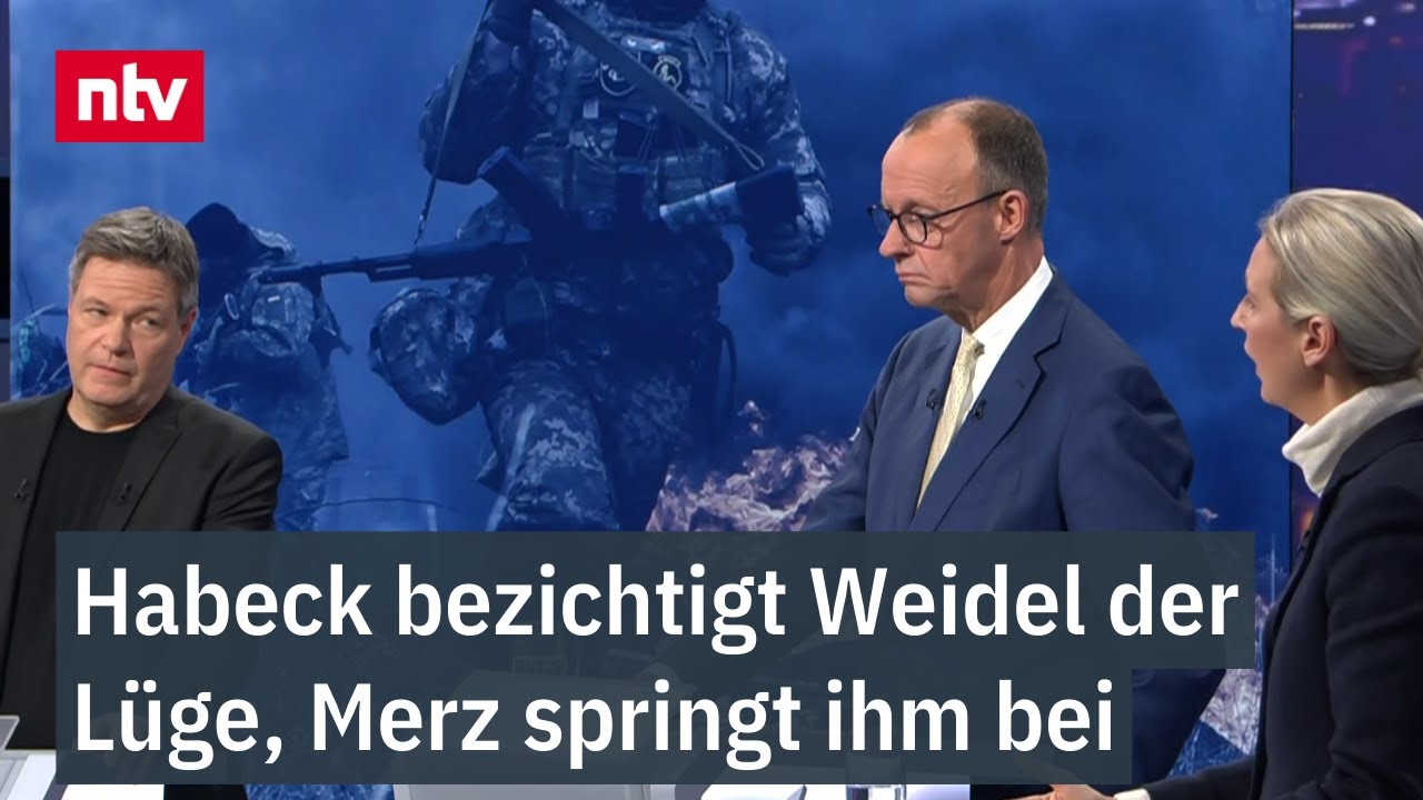 CDU-Chef: "Sehr verräterischer Satz" - Habeck bezichtigt Weidel der Lüge, Merz springt ihm bei