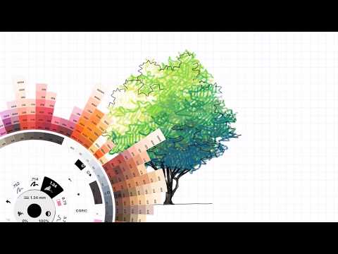 CONCEPTS APP TIPS - HOW TO MAKE TREE TEMPLATE  (Color pencil stroke) - iPad Pro