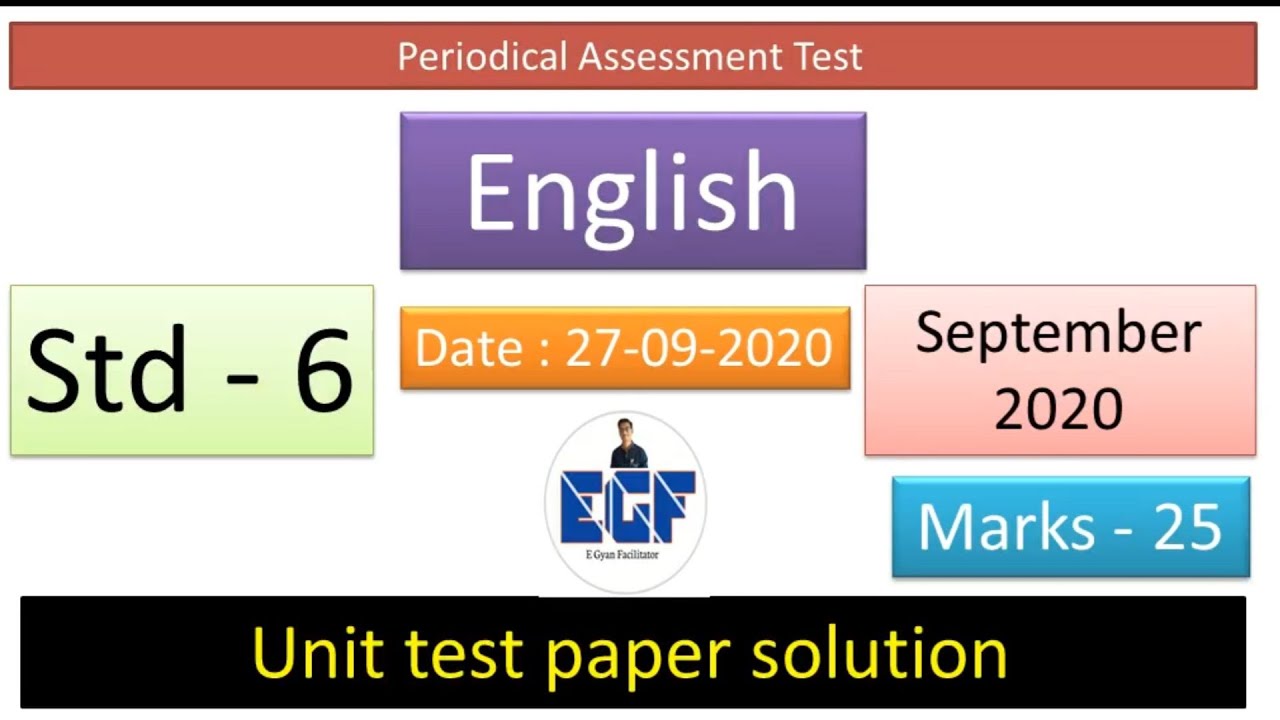 Std 6 English unit test answers 27 September 2020