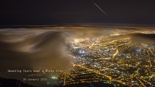 preview picture of video 'Shooting Star over a Misty City Time-Lapse  { 30 January 2015 }'