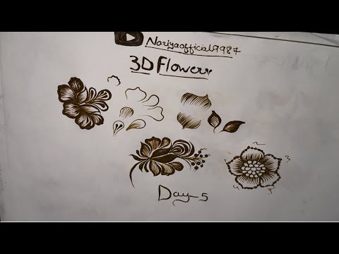 Day 5 || 3D Flowers 🌺Tutorial ||Naziyaofficial9987 #Naziyaofficial9987#explore #trend #mehndi