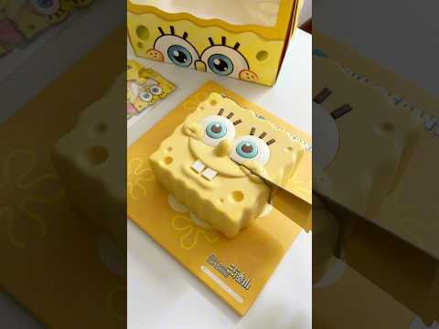Eat giant spongebob cake #asmr #food #cake #spongebob #dessert #satisfying #lifestyle #asmrfood