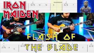 Iron Maiden - Flash of the Blade Guitar Cover |TAB|LESSON|TUTORIAL|IBANEZ RGIX6DLB ESP LTD EC 256|