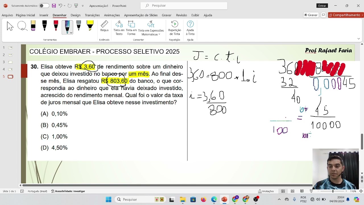 Questão 30 - Colégio Embraer - Processo Seletivo 2025