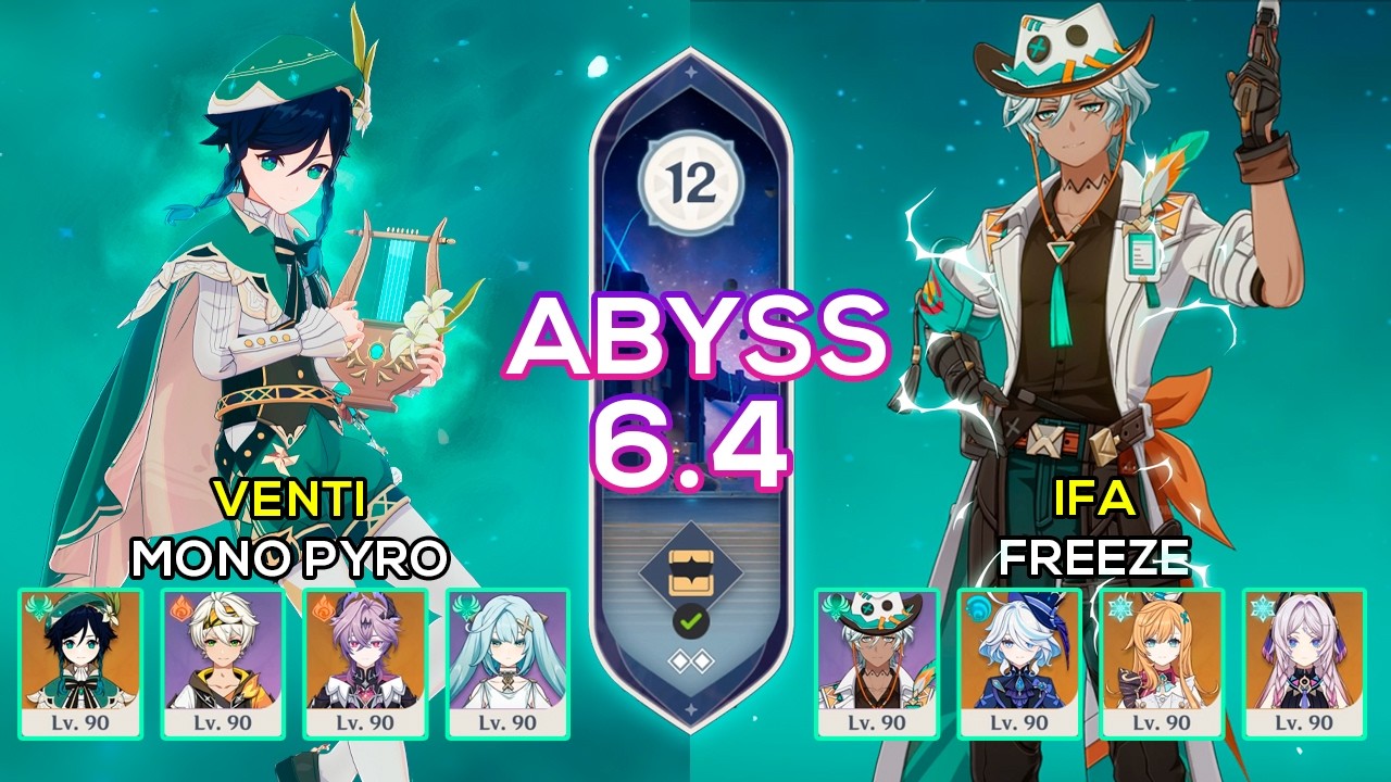 [NEW] C0 Venti Mono Pyro & C1 Ifa Freeze | New Spiral Abyss 6.4 | Genshin Impact