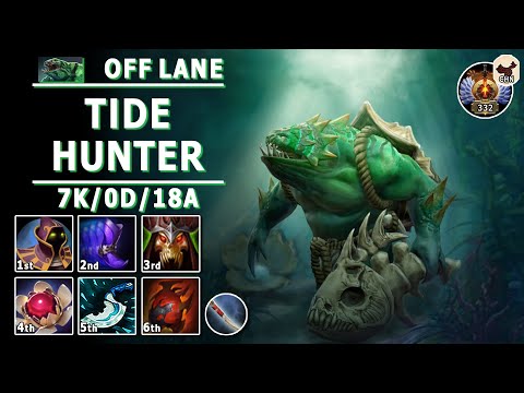 Tidehunter Off Lane | 7.32c | Pos 3 TH Play | Dota 2 Immortal Gameplay