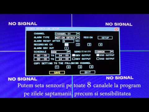 Prezentare Meniu DVR 8 canale H264 SAFER 6308V