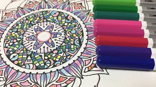 【水彩色鉛筆】手書きマンダラを気ままにぬる３【曼荼羅】