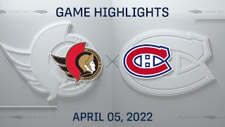 NHL Highlights | Senators vs. Canadiens – Apr. 5, 2022