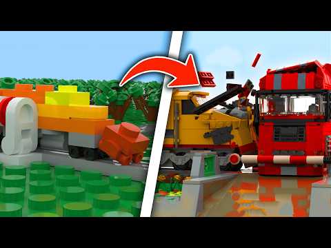 LEGO Train vs Cars in Different Scales | Animation