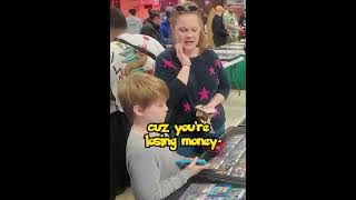He reallllly wanted to trade but instead got a free pack! #pokemon #pokemoncards #pokemontcg