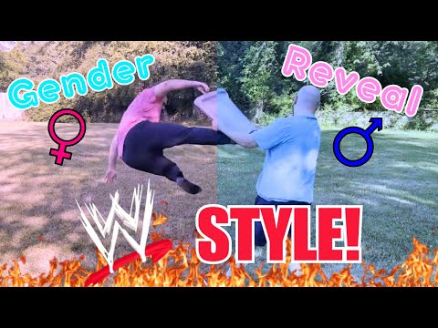 Doing a gender reveal WWE style | Pro wrestling gender reveal match