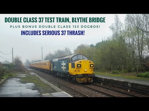 Double Class 37 Test Train Thrash, Double 153 Dogbox, Blythe Bridge, 28.11.2020,