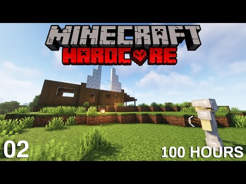100 Hours In Hardcore Minecraft: Episode 2 - Exploration & Base building!