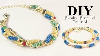 【DIY】Jewelry Making Idea⁑Beaded vintage bracelets necklace Tutorialビンテージ風ビーズブレスレットの作り方/ビーズアクセサリー串珠手链