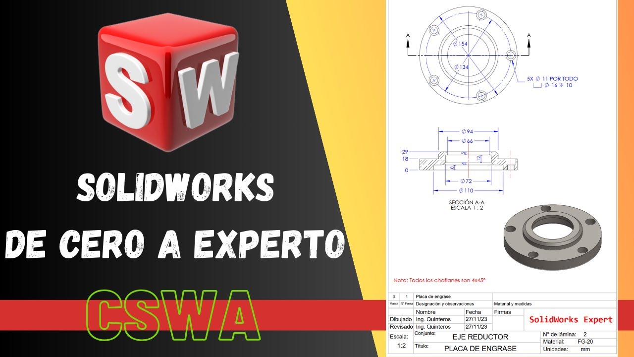 Curso SOLIDWORKS De Cero a Experto. Lección30. Planos tecnicos 2D