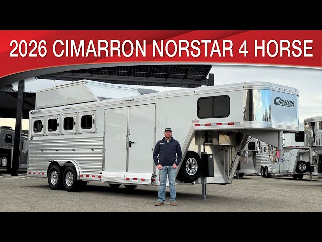 Preview image of 2026 Cimarron Norstar 4 Horse Gooseneck With Trainer Tack youtube video