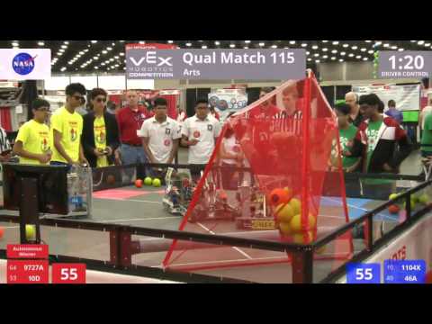 VEX Worlds 2016 - VRC High School - Arts - Qual 115 (9727A 10D) 200 vs 244 (1104X 46A)