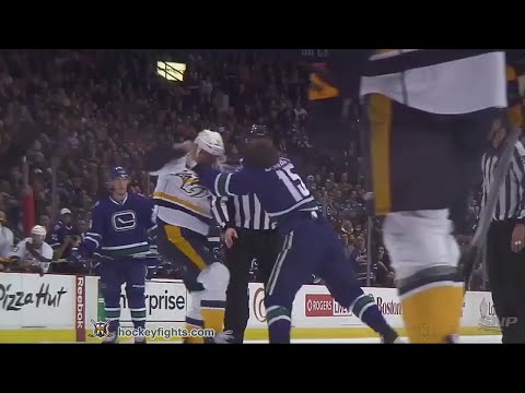 Cody Bass vs Derek Dorsett Jan 26, 2016