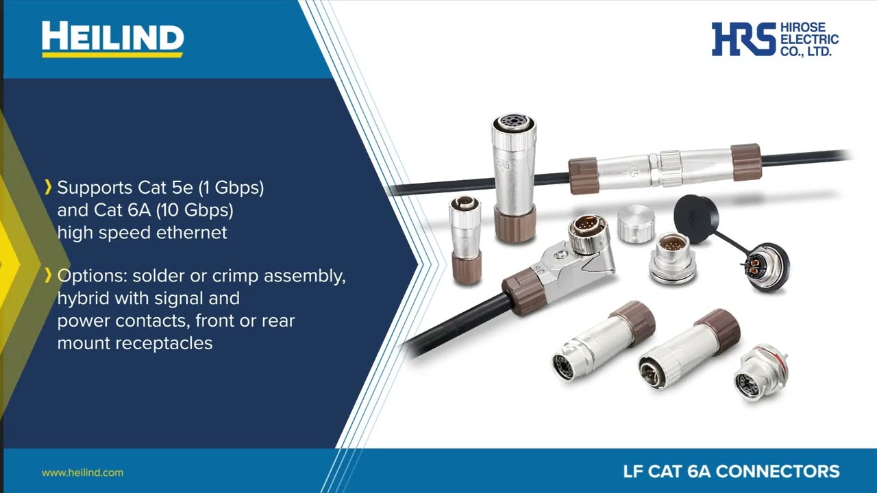 Hirose LF Series Cat 6A Connectors for High-Speed Data | Heilind Electronics