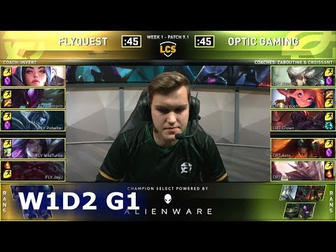 FLY vs OPT | Week 1 Day 2 S9 LCS Spring 2019 (ex-NA LCS) | FlyQuest vs OpTic Gaming W1D2