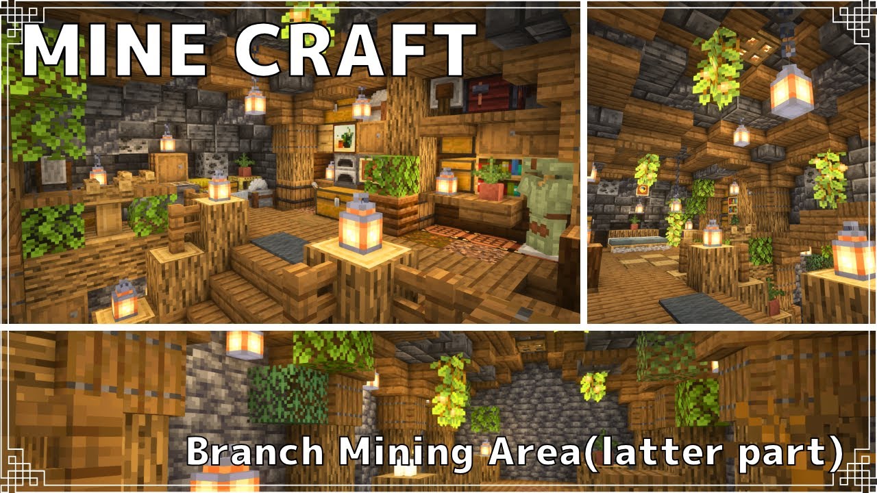 【Minecraft】ブランチマイニング場の作り方(後編) | How to Build a Branch Mining Area(latter part)【マイクラ建築】