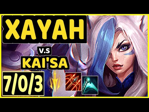 RIKARA (XAYAH) vs KAI'SA - 7/0/3 KDA BOTTOM ADC CHALLENGER GAMEPLAY - NA
