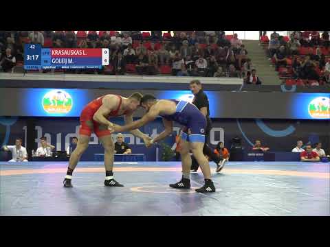 1/8 FS - 97 kg: L. KRASAUSKAS (LTU) v. M. GOLEIJ (IRI)