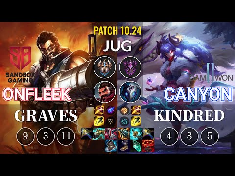 SB OnFleek Graves vs DWG Canyon Kindred Jungle - KR Patch 10.24