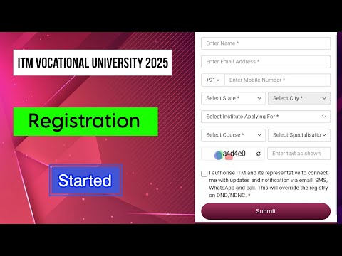 ITM Vocational University 2025 Registration Started | ITMV University Application form Started 2025