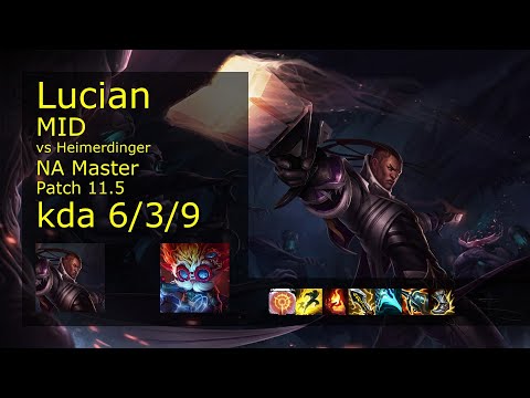 Lucian Mid vs Heimerdinger - NA Master 6/3/9 Patch 11.5 Gameplay