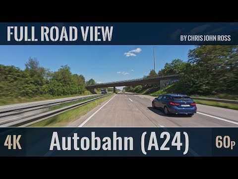 Autobahn (A24), Germany: Hamburg-Jenfeld - Kreuz Hamburg-Ost - Zarrentin - 4K (2160p/60p) Ultra HD