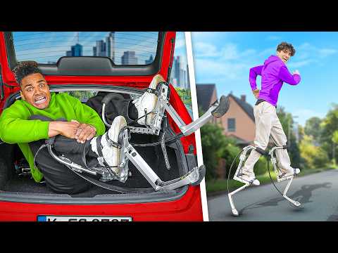 Laufen Verboten 🚫 Wer kommt weiter auf Sprungstelzen? 💨 (ft. Theresa & Alex)