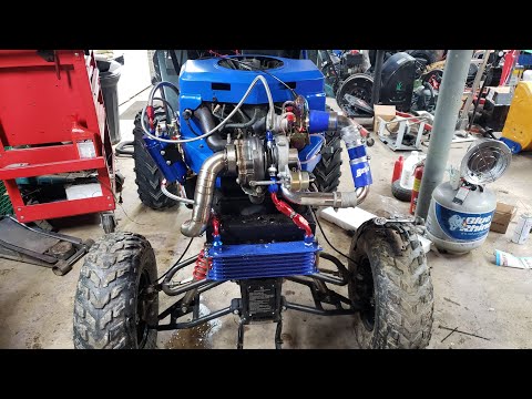 Turbocharged Lawnmower Blow Through Setup Design Twin Cylinder Briggs Motorcycle Carburetor Start up