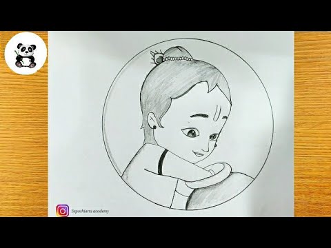 very easy step line drawing lord krishna for happy janmashtami,how to draw  lord krishna,b… | Krishna painting, Art drawings sketches creative, Art  drawings for kids