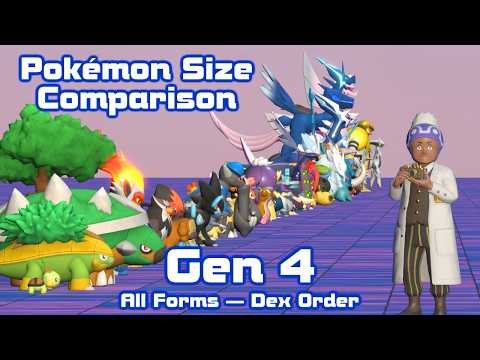 Pokemon Size Comparison - Gen 4 - All Forms - Dex Order