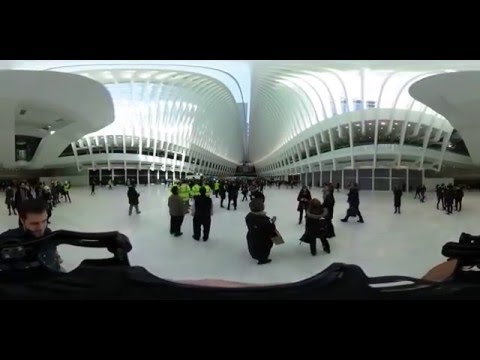 Entre no Centro de Trânsito do Novo World Trade Center com vídeo 360